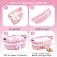 thumbnail image 6 of Woven Pink Basket for Gifts & Pink Gift Basket - Pink Girl Baskets with Gift Bags and Ribbons for Valentines Day, Pink Bow Basket for Shower, Nursery Toys Organizing, 6 of 8