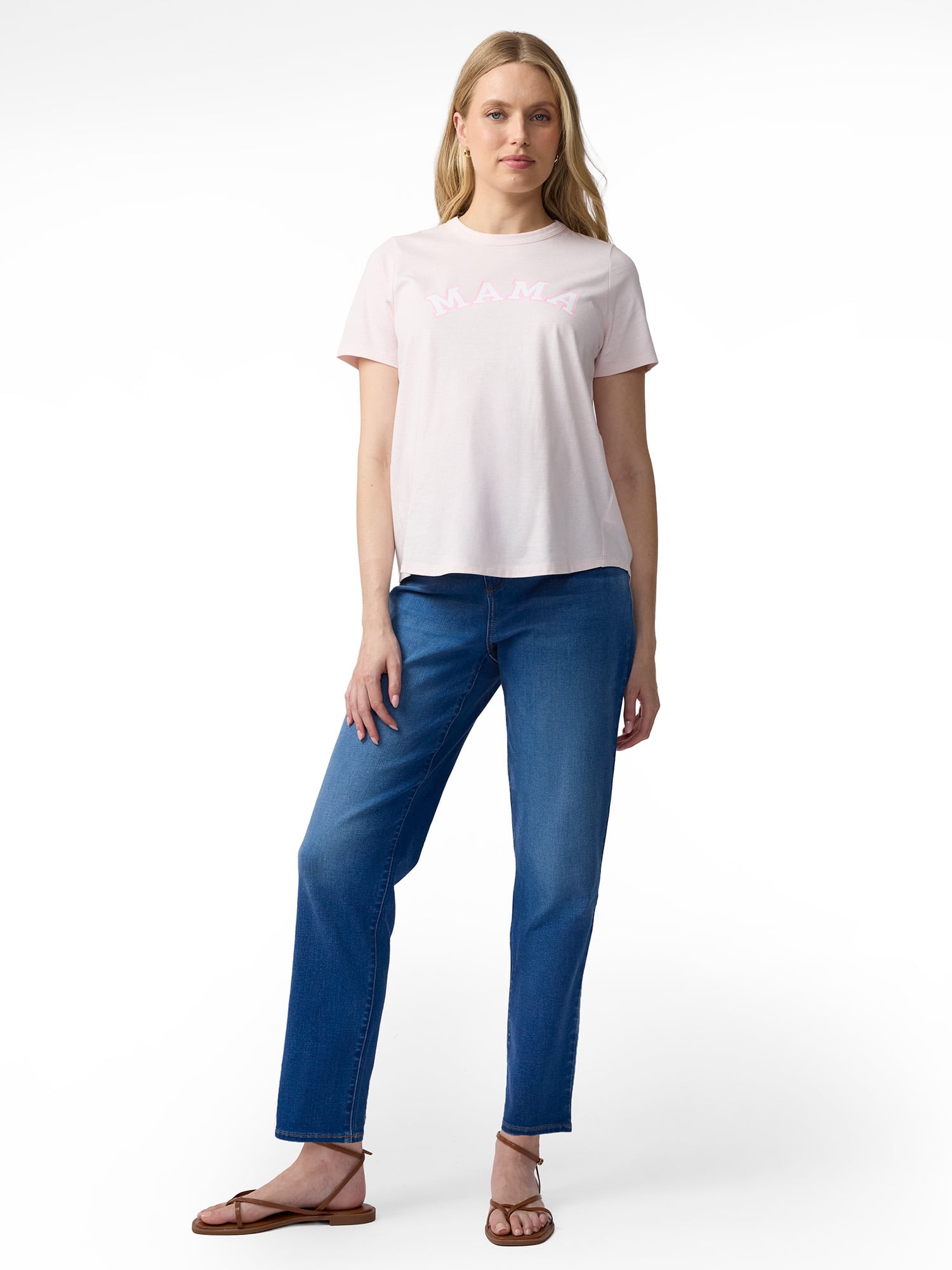 Ingrid & Isabel For Every Belly Women's Maternity Short Sleeve Relaxed Crew Graphic Tee, Sizes S-XXL