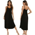 thumbnail image 2 of Spdoo Women's Sleeveless Long Nightgown Summer Full Slip Sleep Dress Soft Nightshirt Loose Chemise Sleepwear Lounge Dresses,Black L, 2 of 7