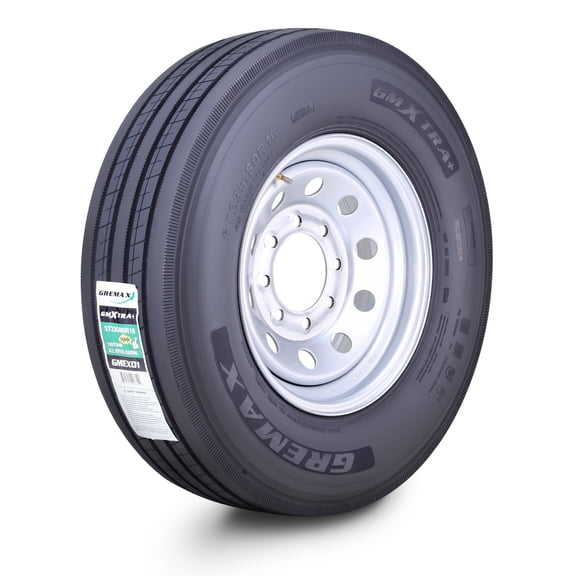 GREMAX All Steel Trailer Tire Wheel Assembly ST235/80R16 16-Ply H 130/126M w/8 Lug on 6.5" PCD Silver Mod Wheel