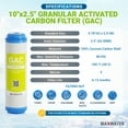 thumbnail image 2 of (10 Pack) 10"x 2.5" Granular Activated Carbon GAC Water Filter Cartridge for Reverse Osmosis System, 2 of 6