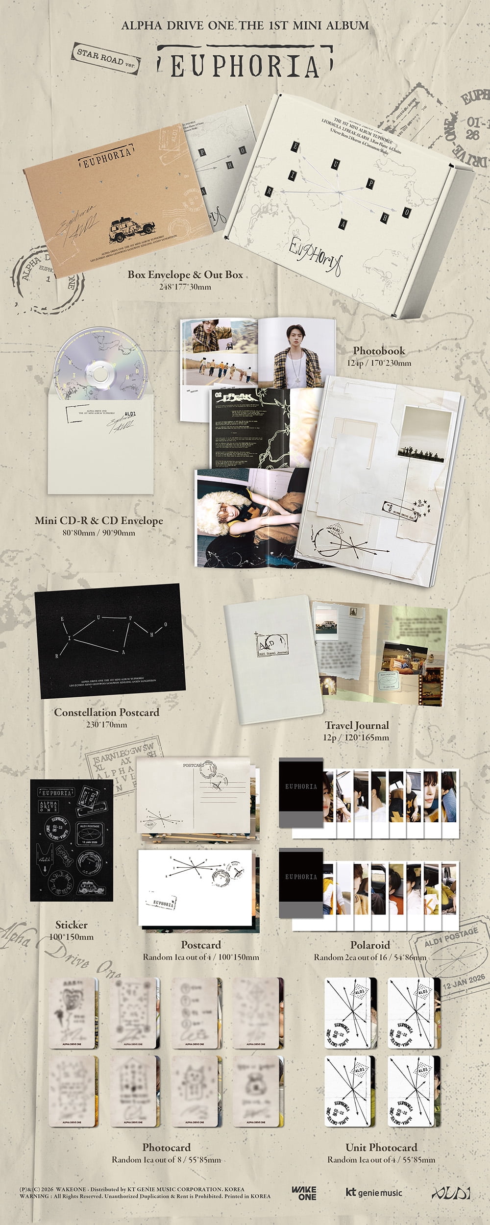 ALPHA DRIVE ONE - [EUPHORIA] 1st Mini Album STAR ROAD Version