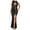 DT-Black, variant on DailyTrove Women's Split Thigh Evening Gown-Short Sleeve-Floor-Length-Satin-for Gala/Wedding-Dramatic Split Detail