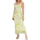 thumbnail image 3 of Vestido Midi Ajustado con Fruncido Floral para Mujer, de y de , Ideal para Invitadas de Boda, Cócteles y Salidas de Verano 2025. Amarillo M, 3 of 10