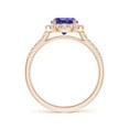 thumbnail image 2 of ANGARA Natural Round 1.45 ct Tanzanite Halo Ring with Diamond Accents in 14K Rose Gold for Women (Size-7mm) | December Birthstone, Anniversary, Jewelry Gift for Women | Natural Tanzanite Ring, 2 of 11