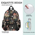 thumbnail image 5 of Mushroom and Flower Black Pattern Backpack for School, Cute School Bag with Adjustable Shoulder Straps and Padded Back, 15.25"x11.5"x5.25", 5 of 5