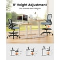thumbnail image 6 of Drafting Chair,Tall Office Chair with Flip-Up Armrests, High Desk Chair Adjustable Height and Adjustable Footrest Ring,  Standing Desk Chair with  Support, Blue, 6 of 14