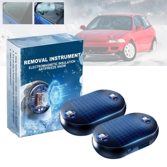 2PC Winter Antifreeze Device Anti Freeze Electromagnetic Car Snow Removal Device,Anti Freezing And Snow Removal Device, Potable Snow Removal Tool for Car Suv Sedan Off-Road Vehicles with 2 Towel