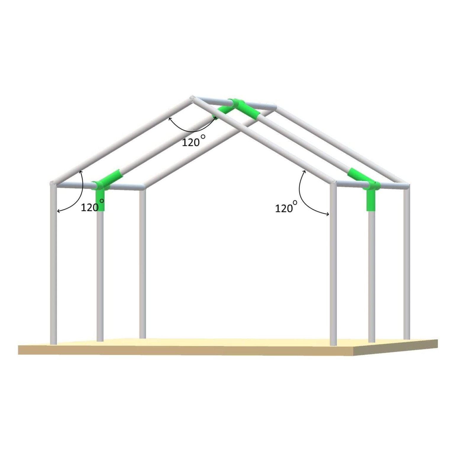 Canopy Fittings Frame Kit 1-3/8" Connectors Couplers Carport Tent Shed 3 Way, 4 Way Set 3/Pack (4-Way) 4-Way Gray