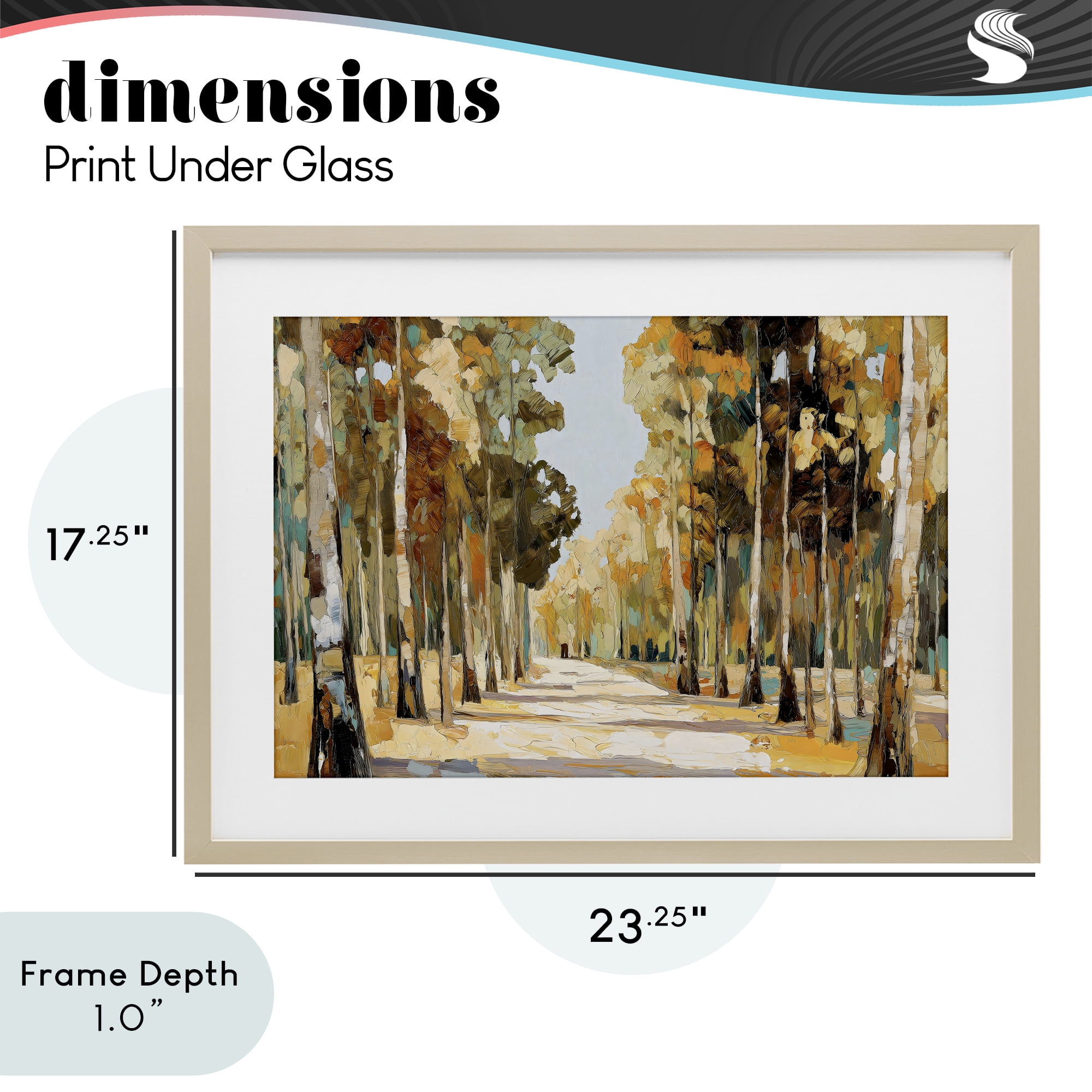 Stupell Industries Modern Impressionist Fall Forest Birch Framed Print Under Glass, design by Gina Kelly
