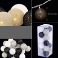 thumbnail image 2 of Cadena de luces con bolas de algodón y batería, 2 m y 10 luces LED iluminadas para dormitorio, fiesta, Navidad, cumpleaños, Halloween, boda, habitación de bebé, decoración romántica, 2 of 5