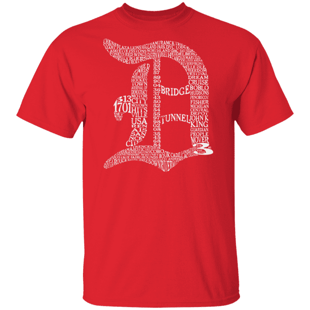 Down with Detroit - The Big Detroit D Gildan 5.3 oz. T-Shirt Red 3XL ...