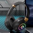 thumbnail image 3 of KQJQS Bluetooth Headset with RGB Lights, Wireless & Wired Stereo, Foldable Design, Soft Memory Earmuffs, 50-Hour Battery, Compatible with Phones & Tablets, 3 of 6