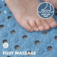 thumbnail image 4 of PABUBE Shower Mat for Bathtub, Quick Dry Bathtub Mat 16"x 39", Bath Mat for Tub with Powerful Suction Cup & Drain Holes , Soft On Feet, Non-Slip Machine Washable Tub Mat, Easy to Cut, Blue, 4 of 6