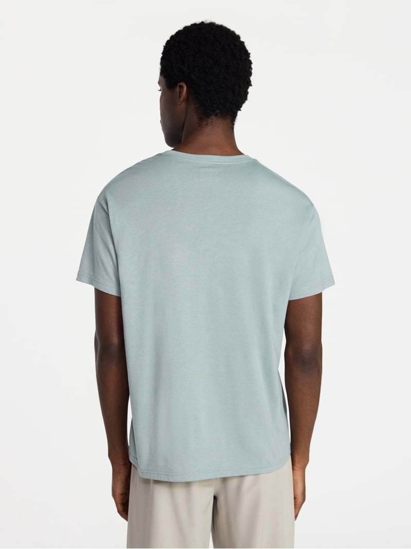 Athletic Works Men's and Big Men's Tri Blend Pocket Tee, Sizes XS