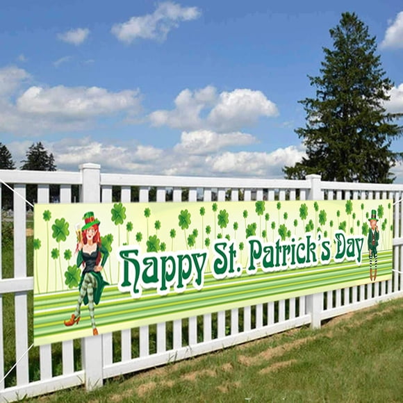 TIMIFIS St Patrick Day Banner, St Patrick's Day Holiday Ambiance Decorations Patio Party Hanging Home Decor