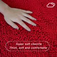 thumbnail image 5 of Bathroom Rugs Sets 2 Piece, Ultra Soft Absorbent Bath mat Chenille Bathroom Rug, Antiskid Bath mats Washable Bathroom mat (20x32 inch + 16x24 inch) Red, 5 of 6