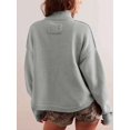 thumbnail image 4 of Womens Sweater Cardigan Long Sleeve Fall Button Down Knit Tops with Pockets Casual Loose Coats Jackets Grey L, 4 of 9