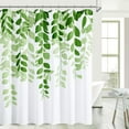 thumbnail image 6 of Light Green Spring Shower Curtain for Bathroom Sage Eucalyptus Cloth Shower Curtain Set Farmhouse Leaf Floral Bathroom Decor Lime Green Floral Watercolor Leaves Spring Bath Curtain 72x72, 6 of 6