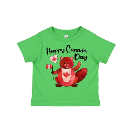 

Inktastic Happy Canada Day Cute Red Beaver with Canadian Flag Gift Toddler Boy or Toddler Girl T-Shirt