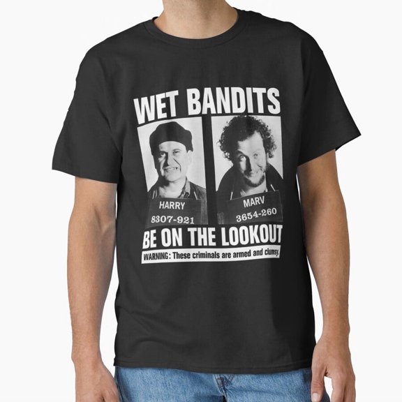 Home Alone Wet Bandits Favorite Festive Holiday Movie Graphic Retro Unisex T-Shirt U478, Up to 5XL