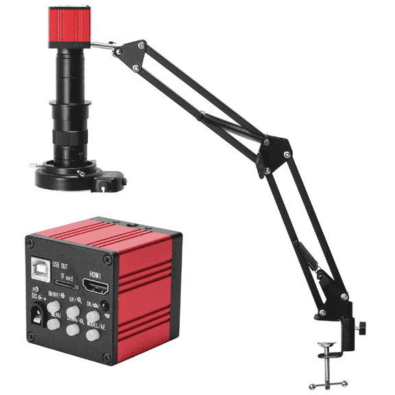 Hayear 51MP 1080P FHD HDMI Digital Microscope camera for Adult and Kid，180X C-Mount Lens Microscope Set for Phone Repair Soldering，Supports Windows/Mac/Linux