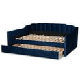 thumbnail image 5 of Bowery Hill Contemporary Velvet Full Size Daybed with Trundle in Blue, 5 of 9