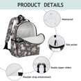thumbnail image 4 of Unicorn and Flower Grey Pattern Backpack for School, Cute School Bag with Adjustable Shoulder Straps and Padded Back, 15.25"x11.5"x5.25", 4 of 5