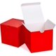 thumbnail image 1 of Caja de regalo roja pequeña, paquete de 50, 4 x 4 x 4 pulgadas, caja plegable, caja de regalo de papel de fácil montaje, 1 of 4