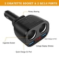 thumbnail image 4 of Maytalsory High Charging Speed Multi-functional Dual USB Car Charging Ports Small Occupation Cigarette Black 1Set, 4 of 6