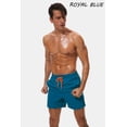 thumbnail image 4 of Bañador para hombre, pantalones cortos de playa de secado rápido con bolsillos, azul pavo real 2XL ER, 4 of 4