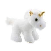 The Petting Zoo White Unicorn with Gold Metallic Horn Soft Plush Stuffed Animal - 8"