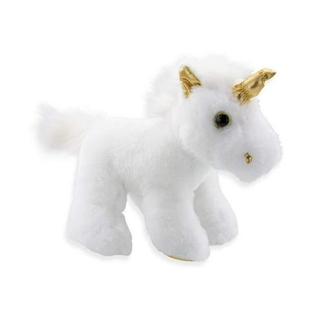 The Petting Zoo White Unicorn with Gold Metallic Horn Soft Plush Stuffed Animal - 8"