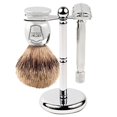 thumbnail image 1 of Parker 82R Safety Razor Shave Set - Includes Pure Badger Brush, Stand & Parker 82R Heavyweight Butterfly Open Safety Razor, 1 of 5