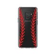 thumbnail image 1 of DistinctInk Clear Shockproof Hybrid Case for Samsung Galaxy S9 (5.8" Screen) - TPU Bumper, Acrylic Back, Tempered Glass Screen Protector - Red Baseball Stitching, 1 of 9