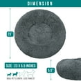 thumbnail image 3 of PetAmi Calming Dog Bed for Small Medium Dog Cat, Round Donut Dog Bed Washable, Fluffy Faux Fur Plush Cuddler Pet Kitten Cushion Bed, Anti-Slip, Fits up to 25 lbs, 23 inch, Dark Gray, 3 of 9