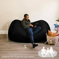 thumbnail image 4 of Big Joe Fuf 6Ft Giant Lounger Foam Bean Bag Chair, Oversized Couch with Removable Cover for Kids, Teens, Adults, Jet Black Plush, Soft Polyester, 6 foot, 4 of 10