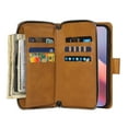 thumbnail image 5 of Dteck Wallet Case for Samsung Galaxy A36 5G, Shockproof Premium Magnetic Closure Zipper Pocket Folio PU Leather Flip Case Cover with 9 Card Slots Kickstand, Brown, 5 of 7