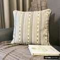 thumbnail image 6 of The HomeCentric Decorative Grey Pack of 2, 24x24 inch (60x60 cm) Throw Pillows, Velvet Striped & Crystal Embroidery Throw Pillows For Couch, Striped Pattern Modern Style - Stripe Dream, 6 of 10