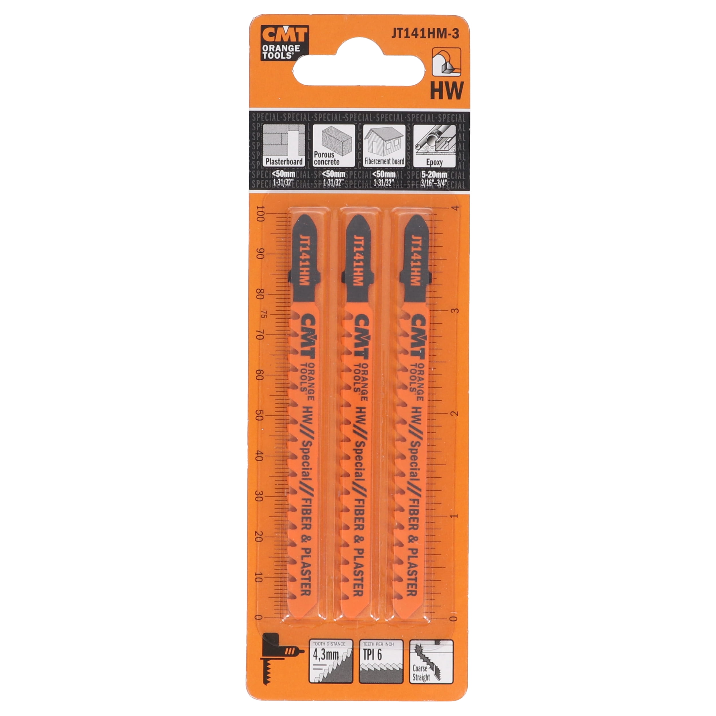 CMT JT141HM-3 3Pcs Blades Fiber and Plaster for Reciprocating Saws DCS387, RS428, and XRJ05Z