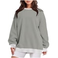 thumbnail image 2 of ameIAEA Womens Sweatshirts Long Sleeve Crewneck Pullover Tops Color Block Loose Fall Shirts, 2 of 4
