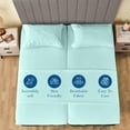 thumbnail image 3 of Split King Sheets Sets for Adjustable Bed Cotton, Luxury Sheets 100% Egyptian Cotton - 500 TC - Designed for Split Bed, Fit ( 13-15" Inch Deep Pockets ) ( Split-King ) Aqua Blue Solid, 3 of 5