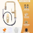 thumbnail image 7 of Wowow Brass Gold 17.9 in. H 360° Spout Swivel Pull Down Sprayer Kitchen Faucet with 3-Function Sprayer and Deckplate, 7 of 7