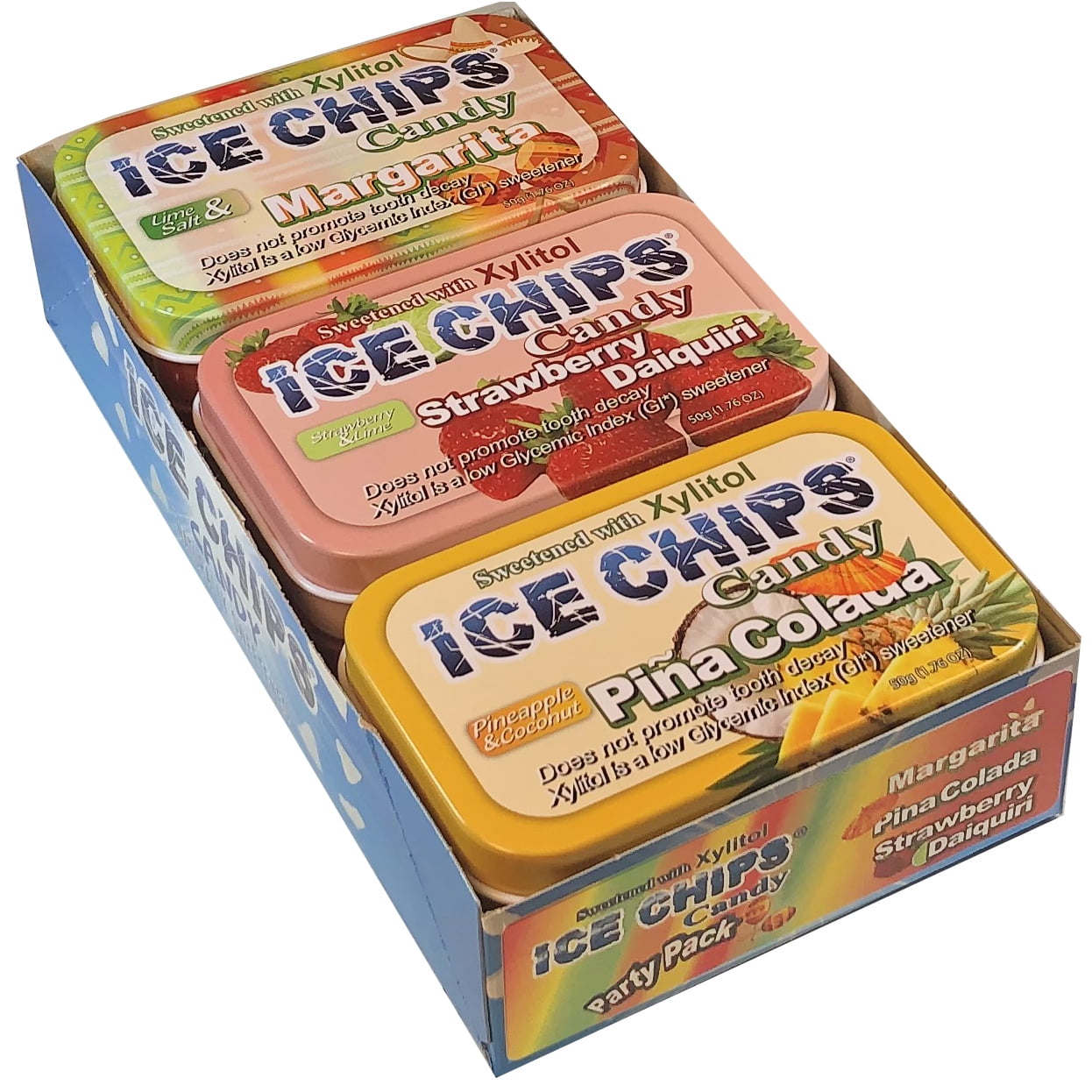 ICE CHIPS Xylitol Candy Party Pack (6 Tins)