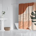 thumbnail image 3 of Extra Long Boho Shower Curtain 72x84 Inches - Vintage Floral & Tropical Leaves Pattern, Waterproof Bohemian Bathroom Decor with 12 Hooks, Tribal Rustic Style, 3 of 5