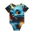 thumbnail image 6 of Rocae Adorable Blue Baby Dragon for Baby Cotton Short-Sleeve Bodysuits for Unisex Onesies Bodysuit-3 Months, 6 of 7