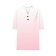 thumbnail image 5 of Womens Button Up Dressy Blouses, 3/4 Sleeve Shirts for Women Summer Fashion Loose Fit Ombre Tie Dye V Neck T-Shirts, 5 of 5