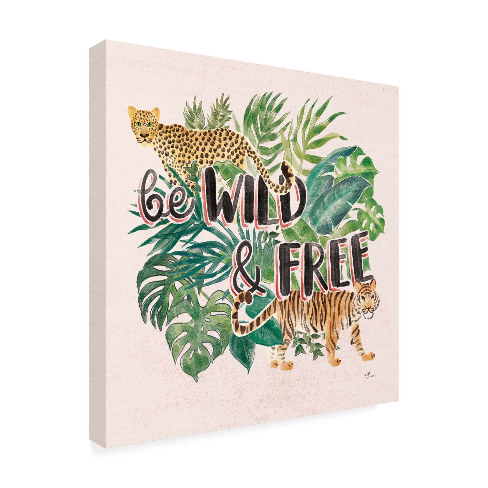 Trademark Fine Art 'Jungle Vibes VII - Be Wild and Free Pink' Canvas Art by Janelle Penner