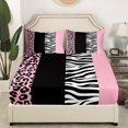 thumbnail image 3 of Erosebridal Zebra Leopard Print Sheet Set Queen, Rectangle Geometric Bedding Sets Queen Size, Animal Decorative,, 3 of 7