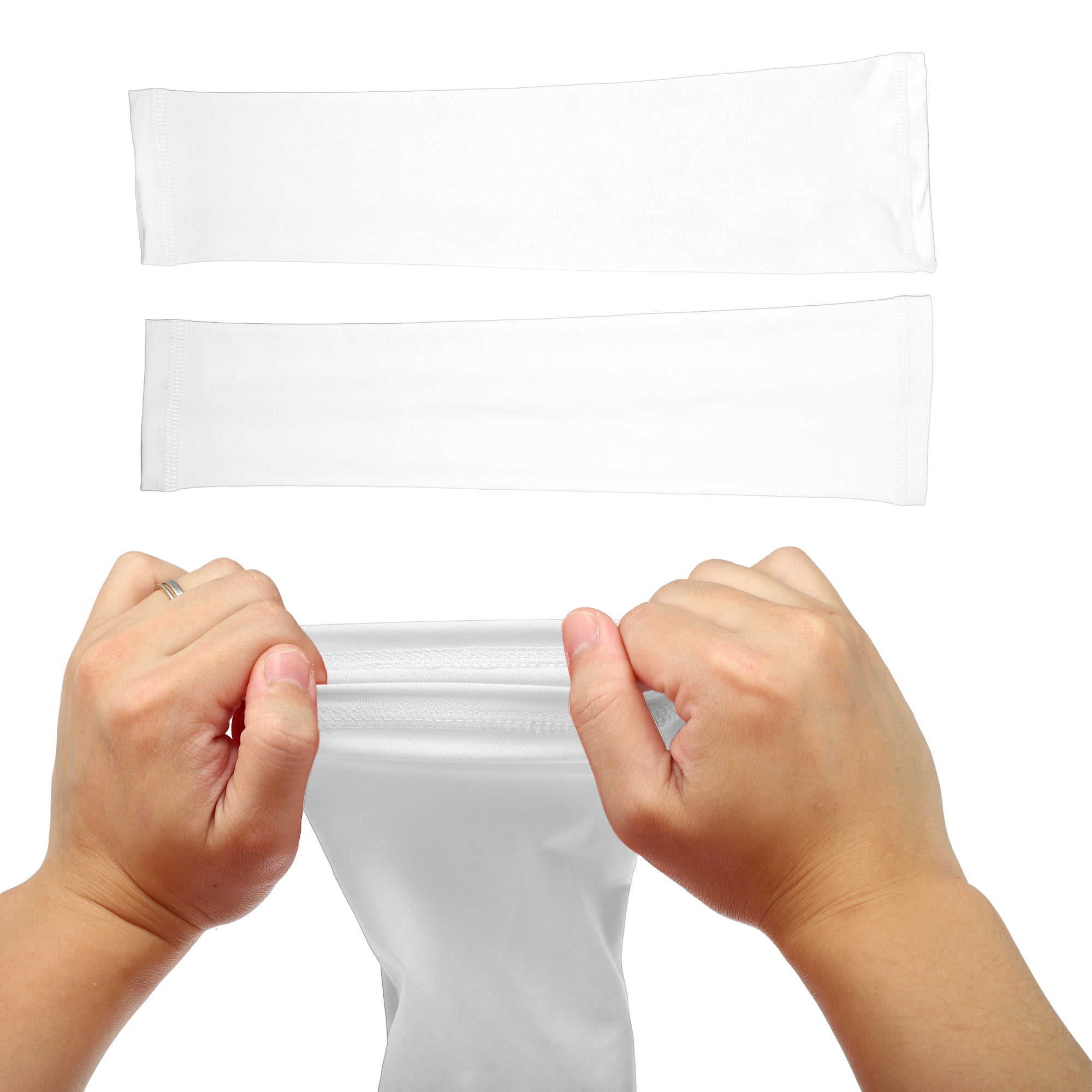 Unique Bargains 1 Pair Arm Shapers Arm Slimming Sleeves Polyester White